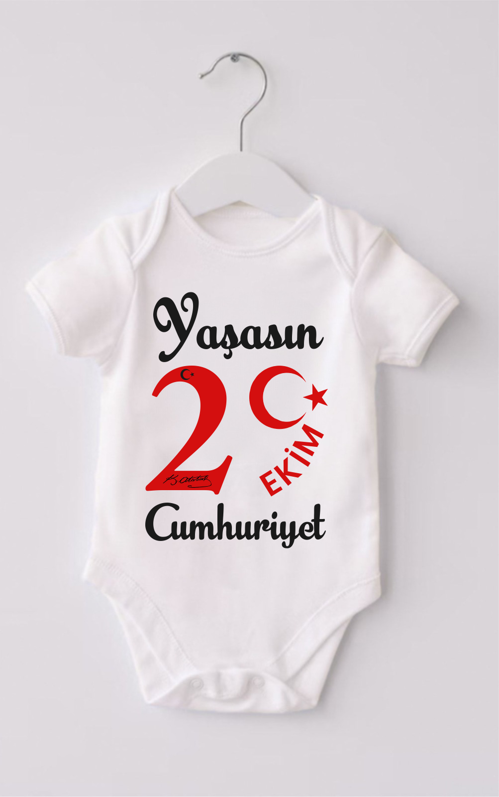 %100 Organik Body Yaşasın 29 Ekim Cumhuriyet Baskılı Zarf Yaka Kı