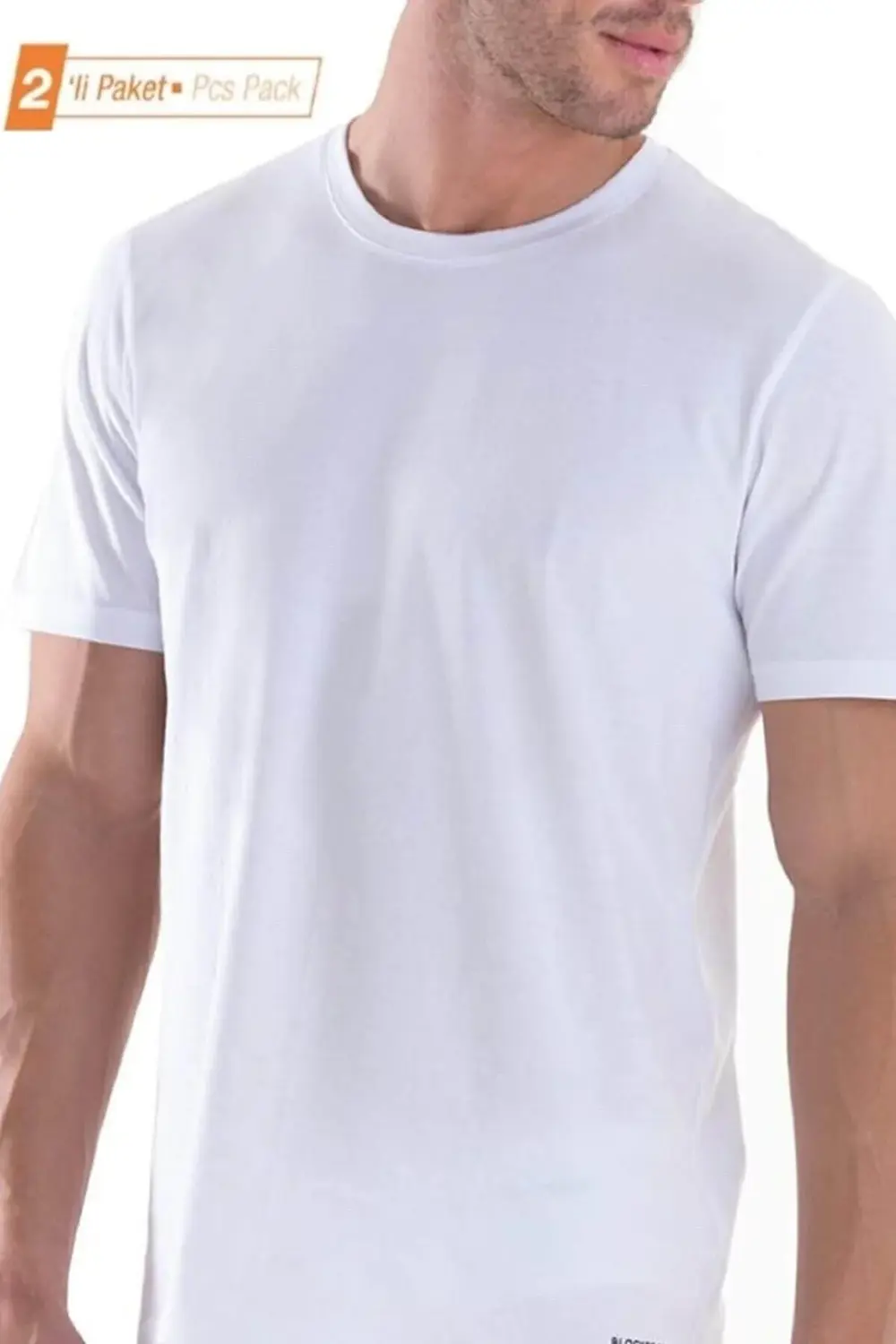 %100 Pamuk 2'li Ekonomik Paket Erkek T-shirt Fanila