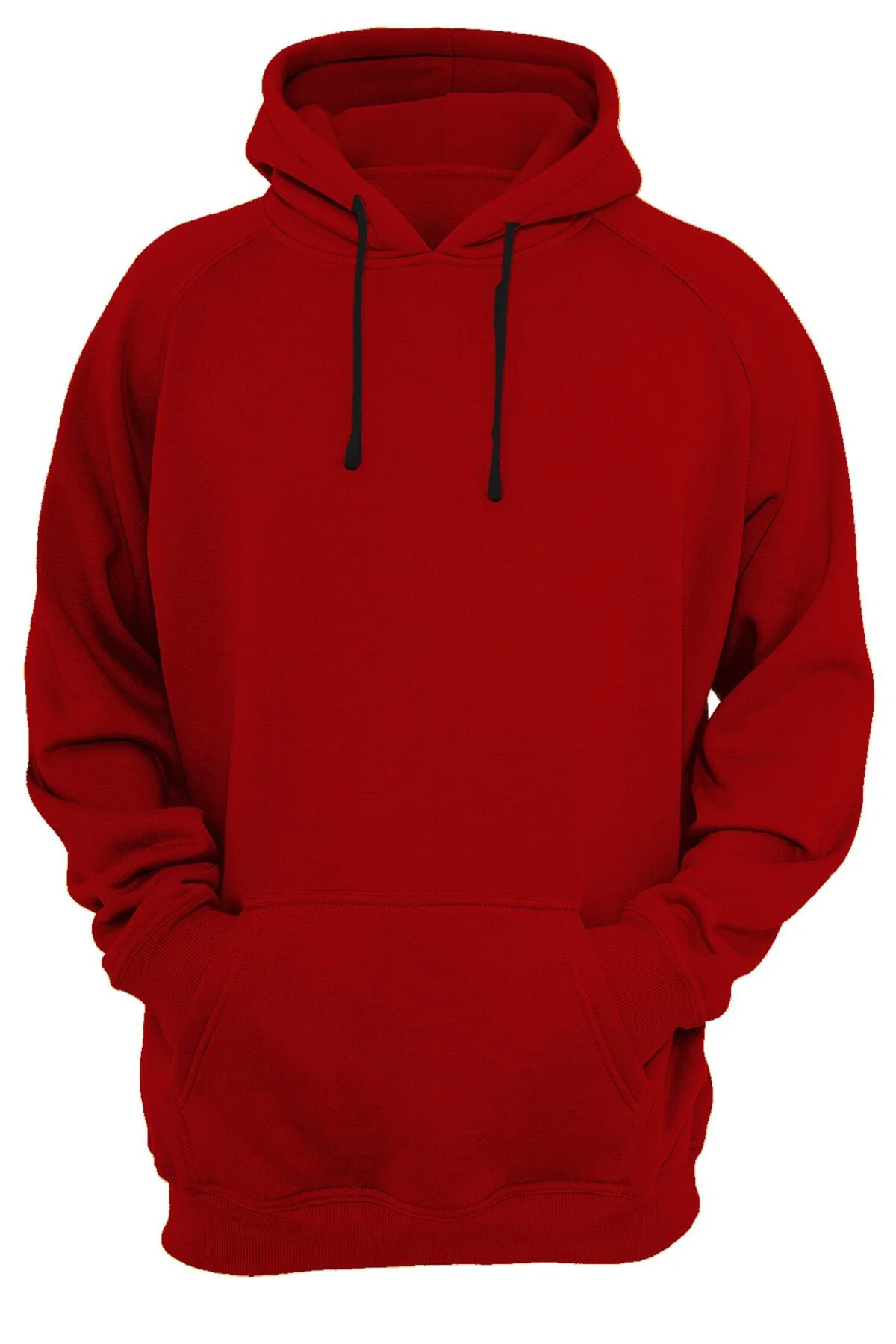 %100 Pamuk, 3 Ipl. Şardonlu, Içi Tamamen Polar, Çok Kalın (600 Gr) Kırmızı Kapüşonlu Hoodie
