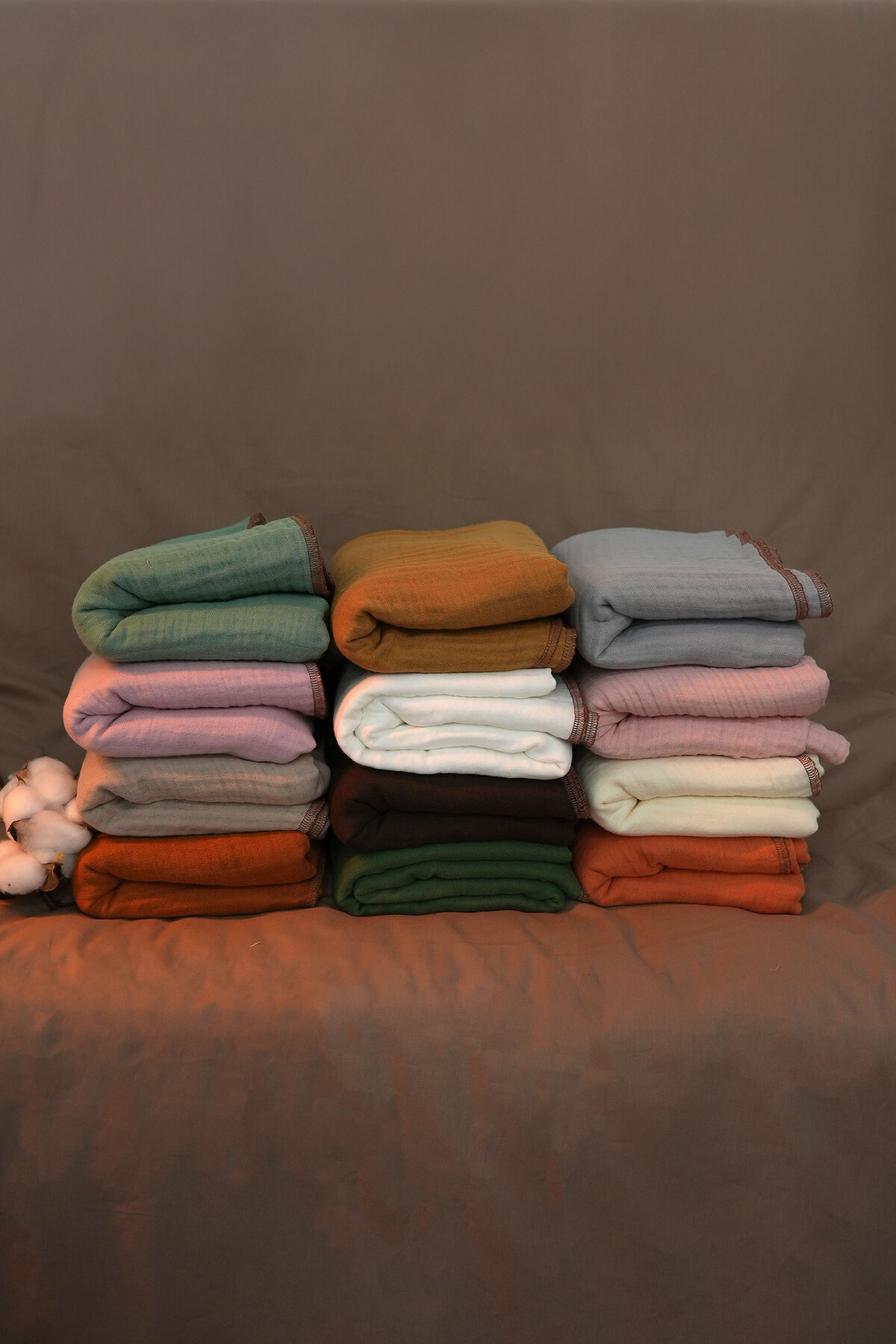 Mordesign %100 Pamuk 4 Katli Firfirli Müslin Bebek Battaniyesi, Müslin Örtü