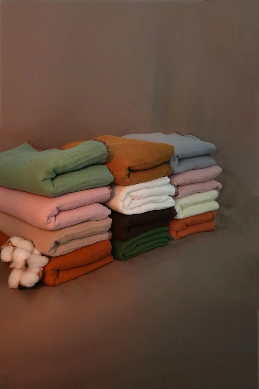 %100 Pamuk 4 Katlı Fırfırlı Müslin Bebek Battaniyesi, Müslin Örtü