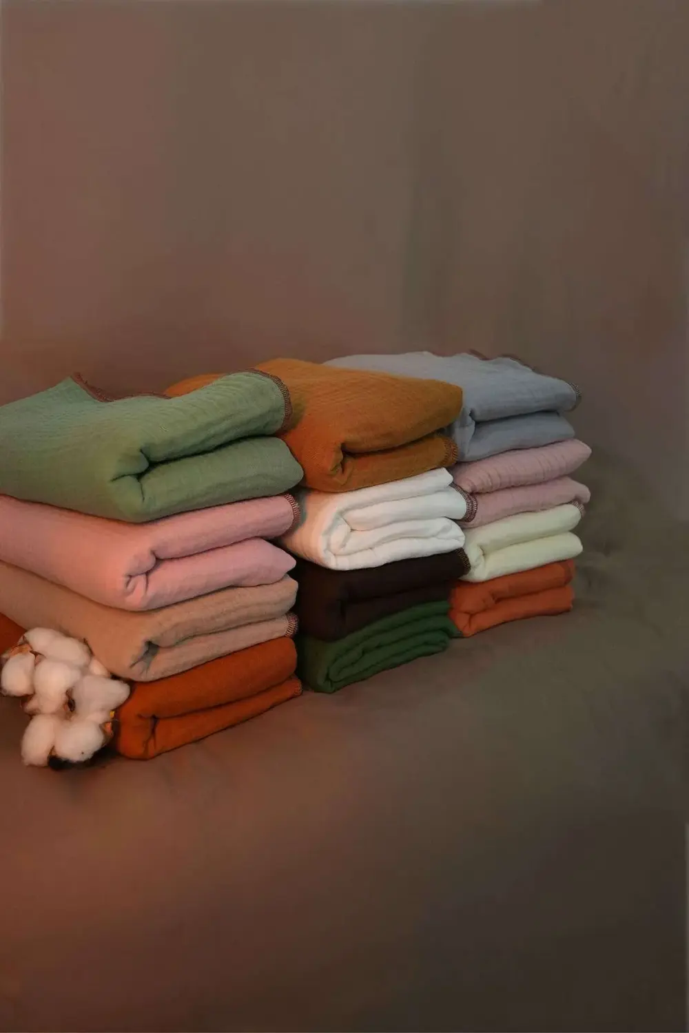 %100 Pamuk 4 Katlı Müslin Bebek Battaniyesi, 100x120 cm Müslin Ör