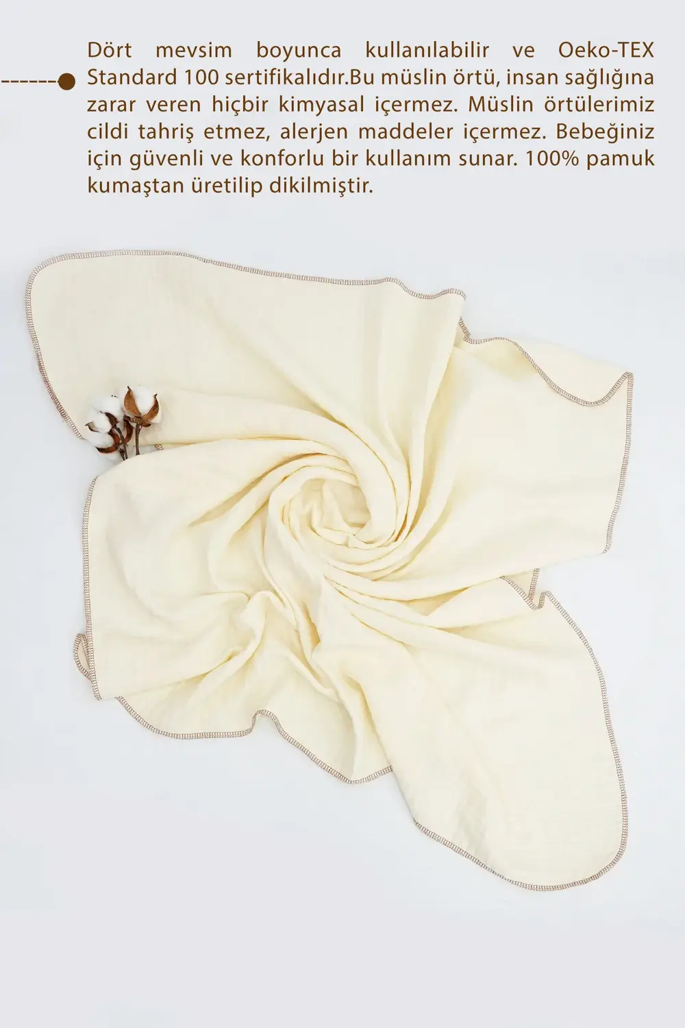 %100 Pamuk 4 Katlı Müslin Bebek Battaniyesi, Bebek Kundağı, 80x10