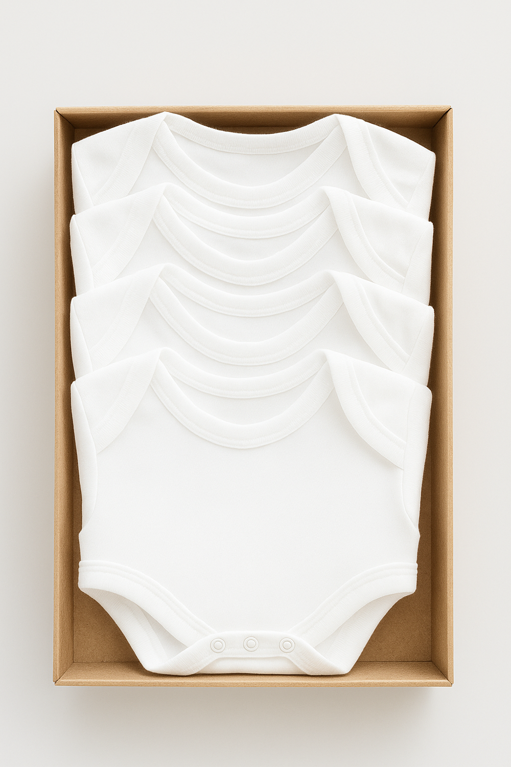 %100 Pamuk 5’li Beyaz Kısa Kollu Bebek Body Seti – Hediyelik & Hı