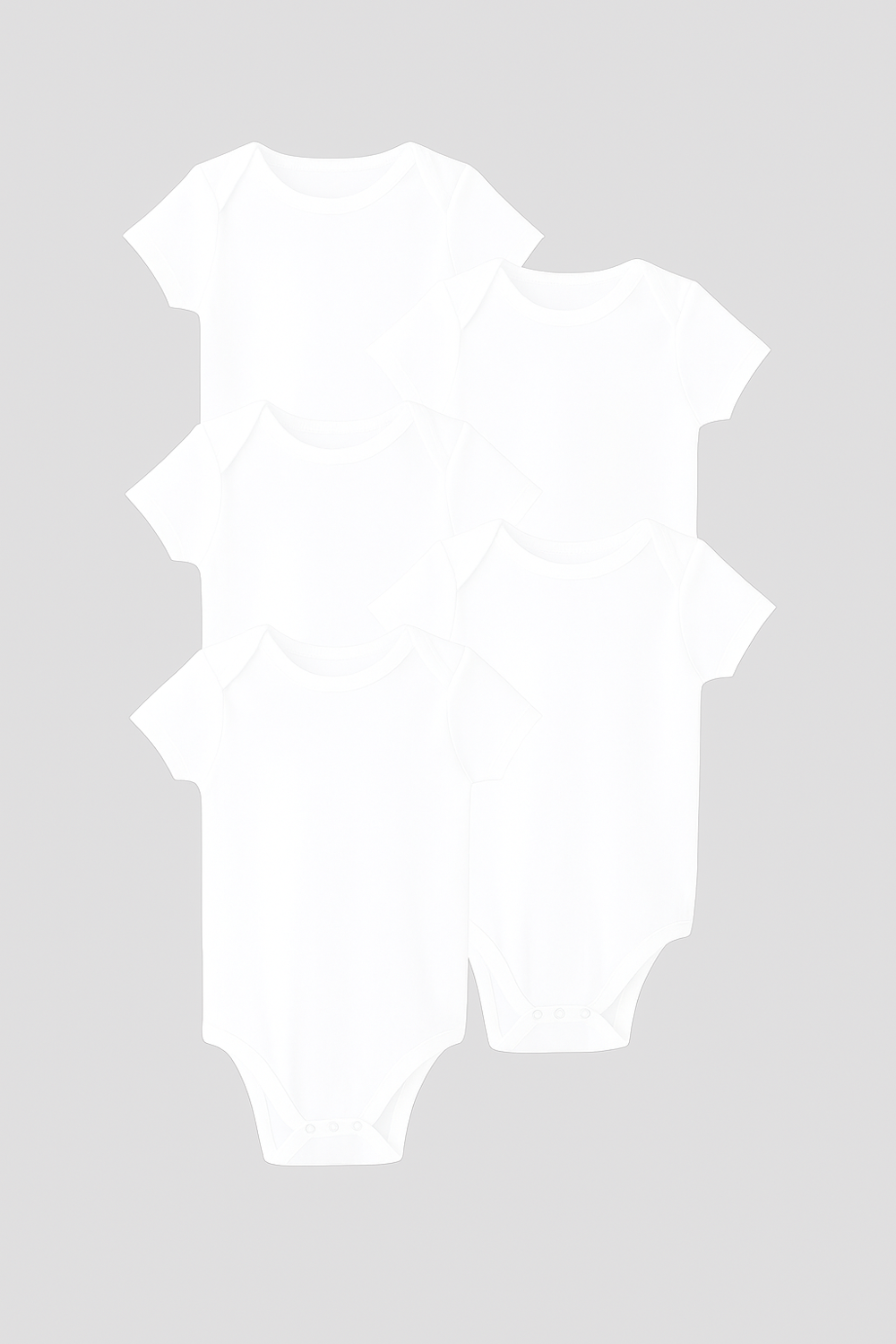 %100 Pamuk 5’li Beyaz Kısa Kollu Bebek Body Seti – Hediyelik & Hı