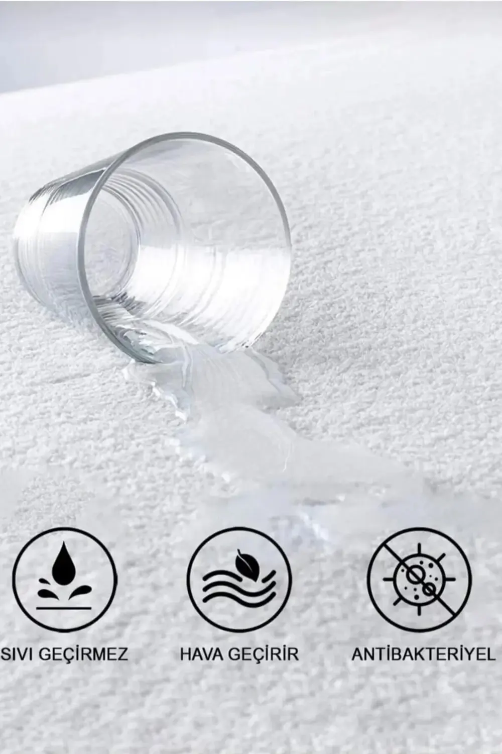 %100 Pamuk Fitted Su Sıvı Geçirmez Yatak Koruyucu Bebek-Tek-Çift