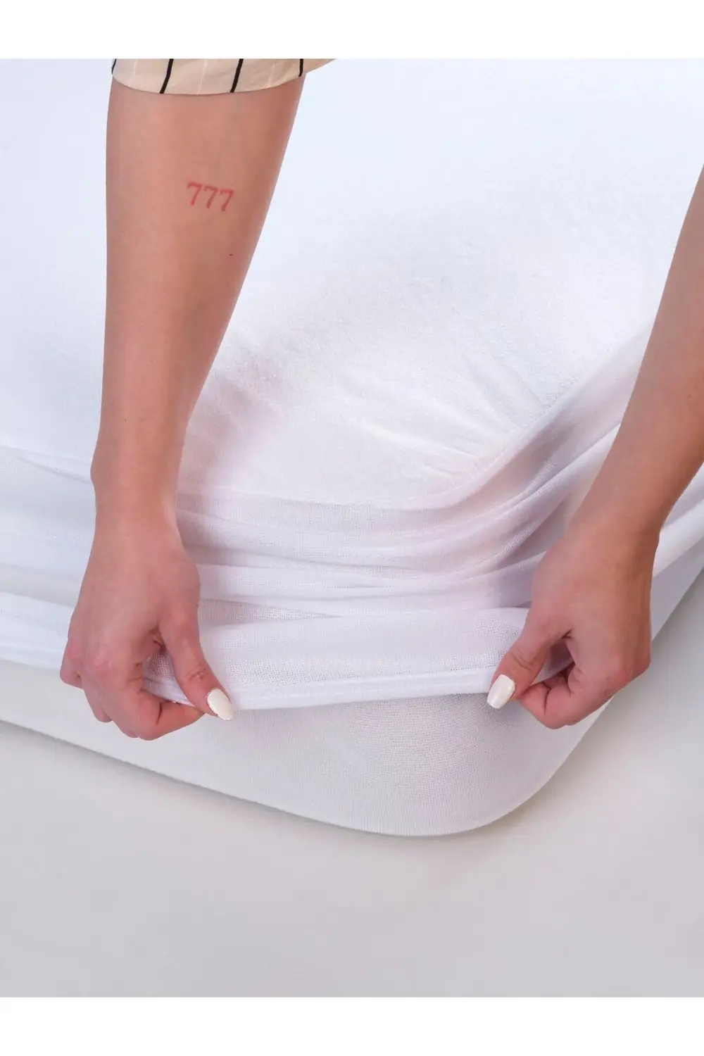 %100 Pamuk Fitted Su Sıvı Geçirmez Yatak Koruyucu Bebek-Tek-Çift