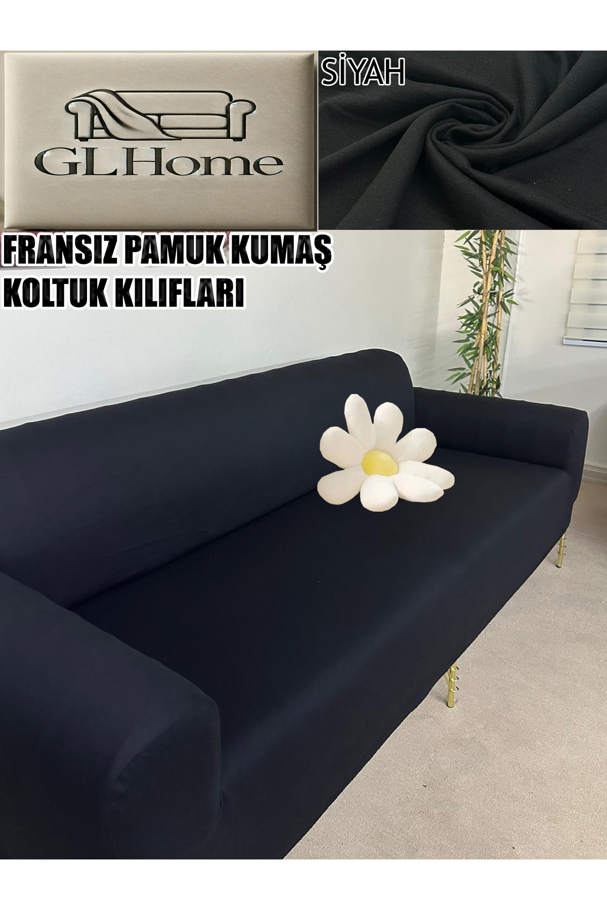 Home %100 Pamuk Fransiz Kumaş 3 Lü Komple Giydirme Kanepe & Çekyat, Bo