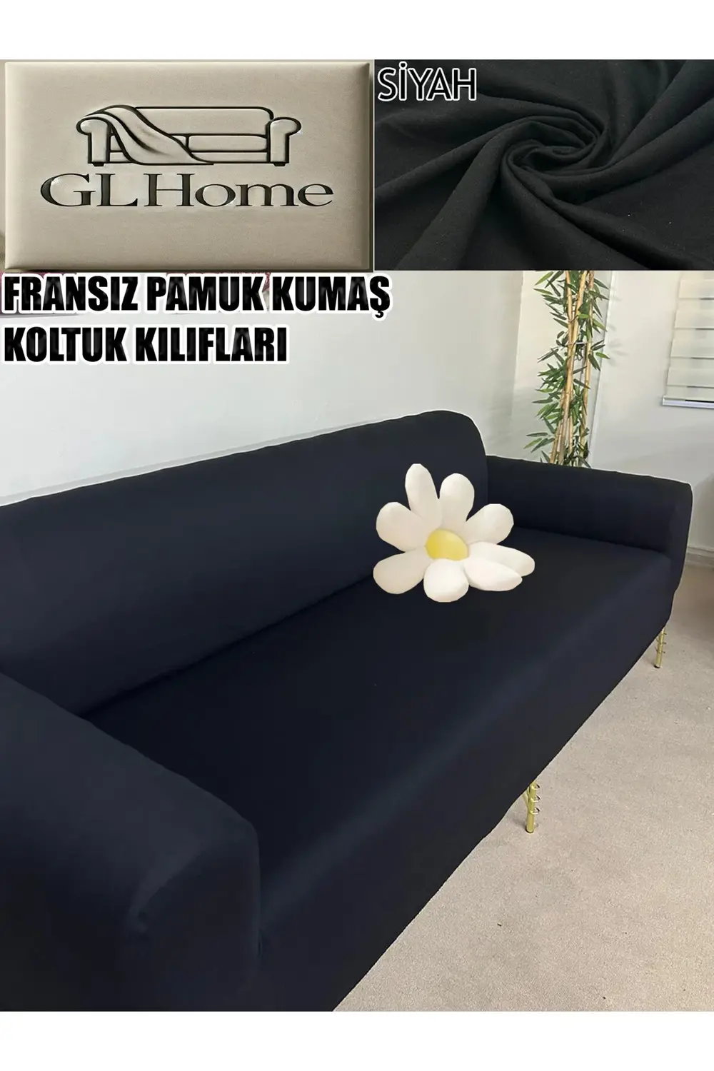 %100 PAMUK FRANSIZ KUMAŞ 3 LÜ KOMPLE GİYDİRME KANEPE & ÇEKYAT, BO