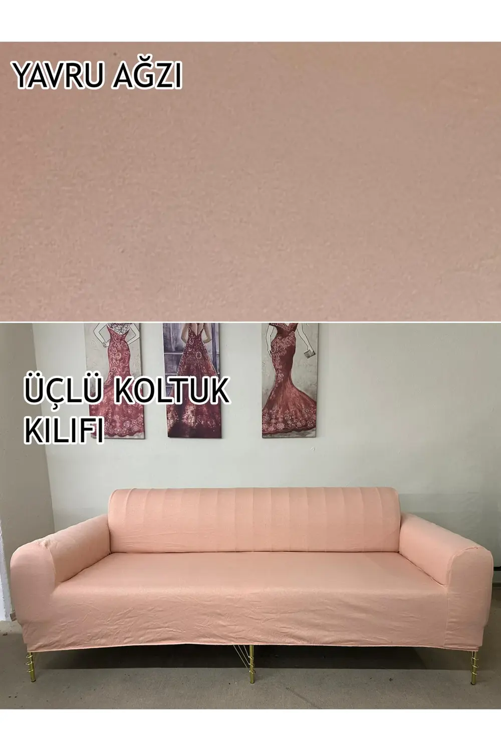 %100 PAMUK FRANSIZ KUMAŞ 3 LÜ KOMPLE GİYDİRME KANEPE & ÇEKYAT, BO