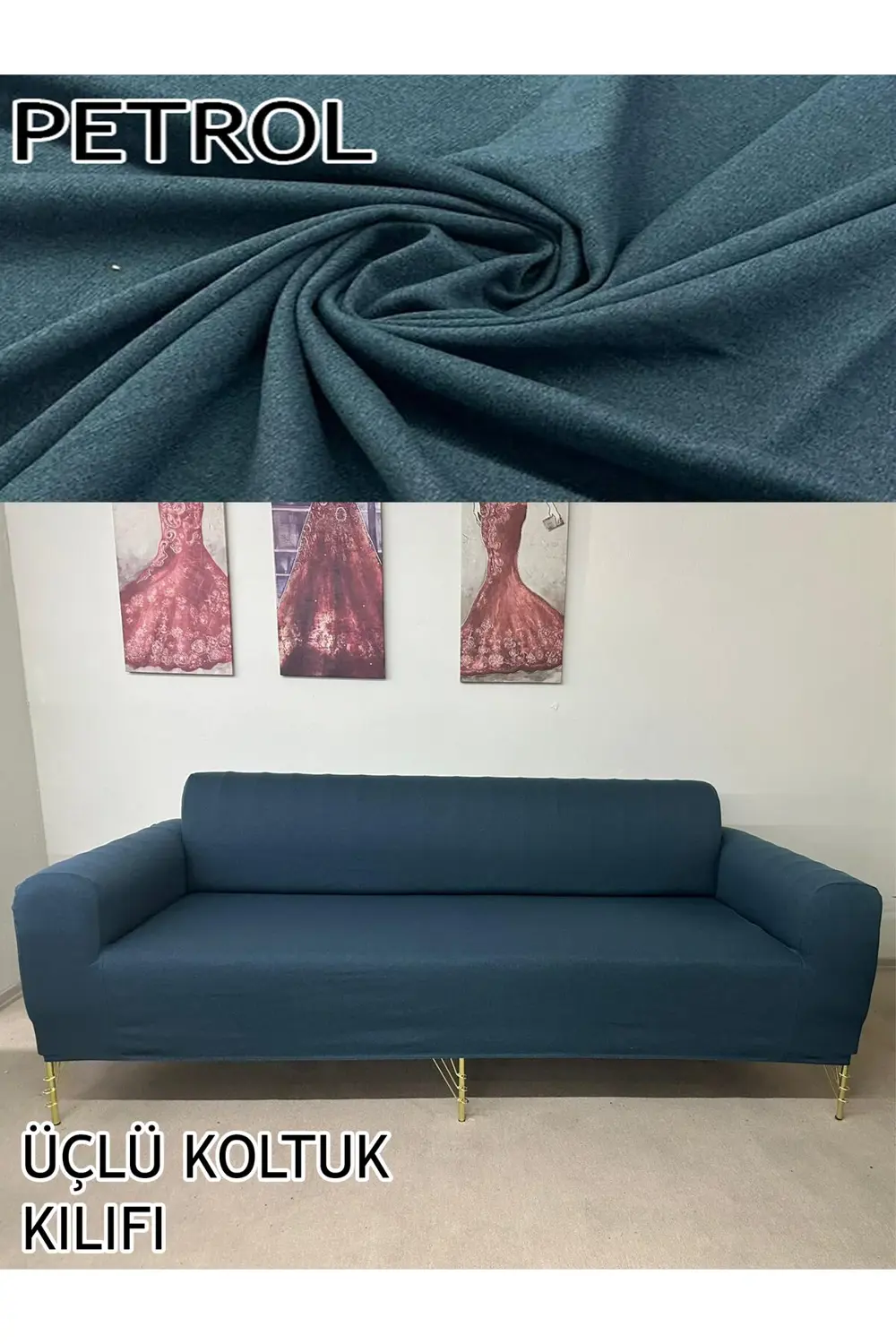 %100 PAMUK FRANSIZ KUMAŞ 3+3+1+1 KOMPLE GİYDİRME KANEPE&ÇEKYAT, B