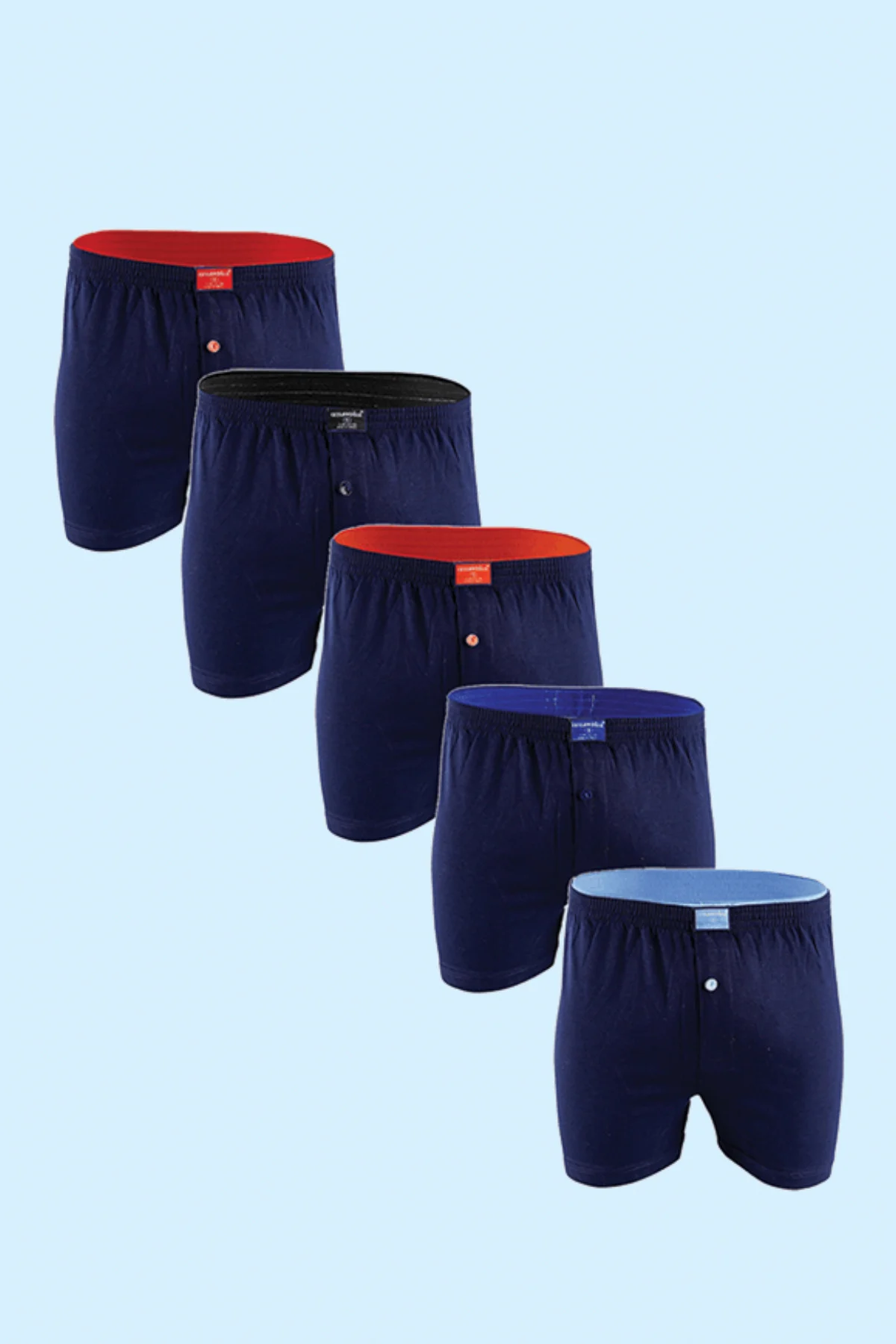 %100 PAMUK HAVLU BEL ERKEK BOXER KARIŞIK 5'Lİ EKO PAKET 032