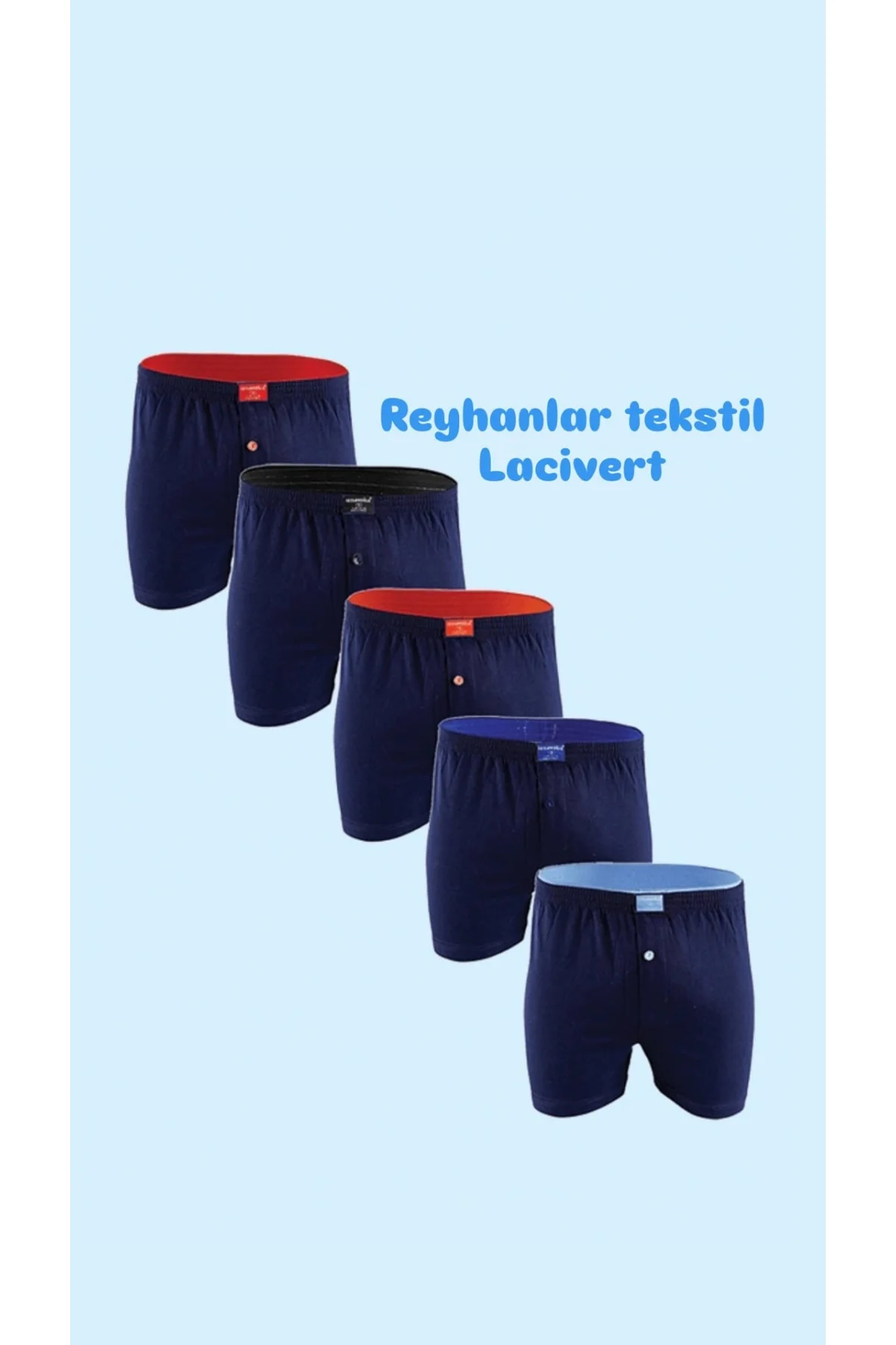 %100 PAMUK HAVLU BEL ERKEK BOXER KARIŞIK 5'Lİ EKO PAKET 032