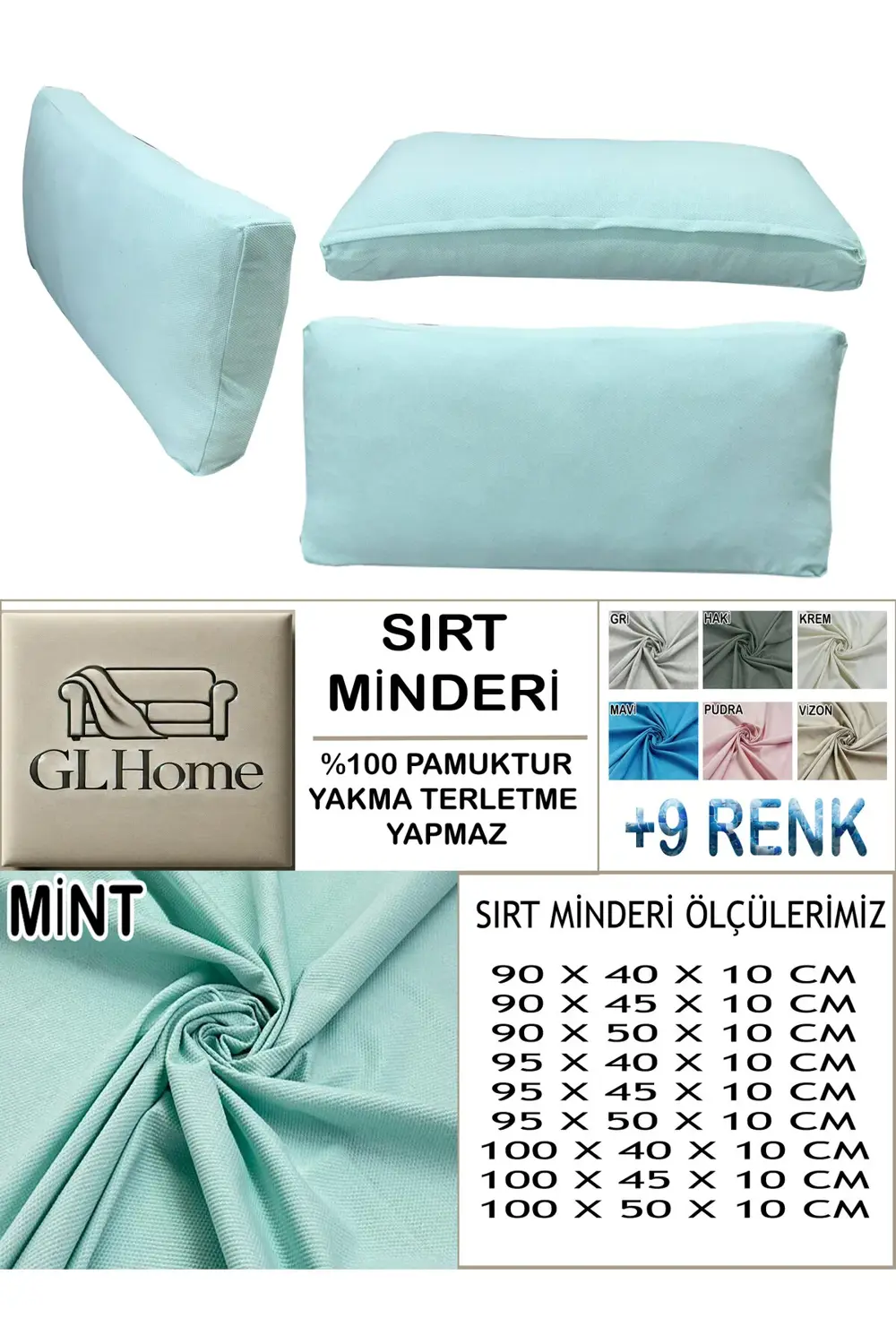 %100 PAMUK PETEK 2 ADET SIRT MİNDERİ KILIFI