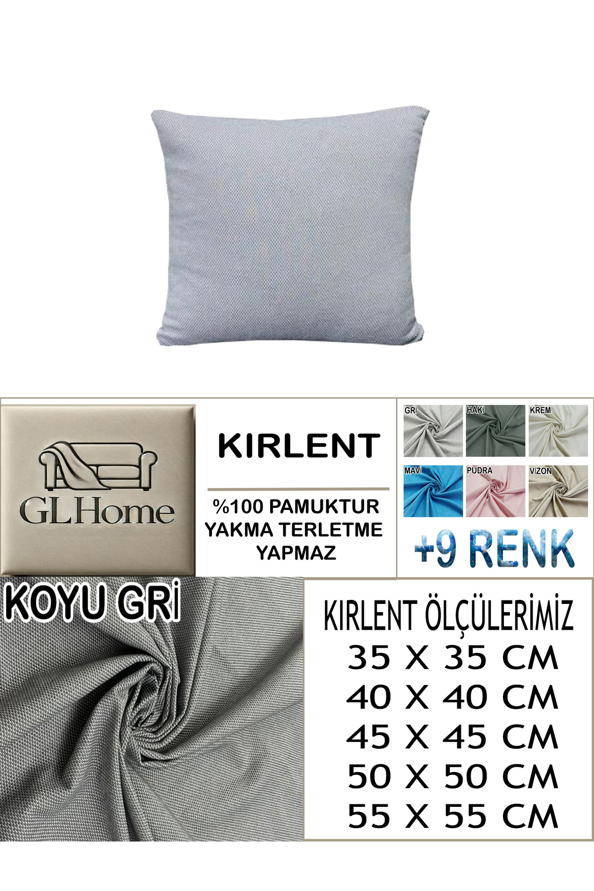 Home %100 Pamuk Petek 2'Li Kirlent Kilifi