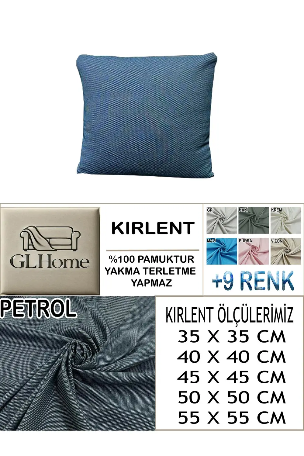 %100 PAMUK PETEK 4'LÜ KİRLENT KILIFI