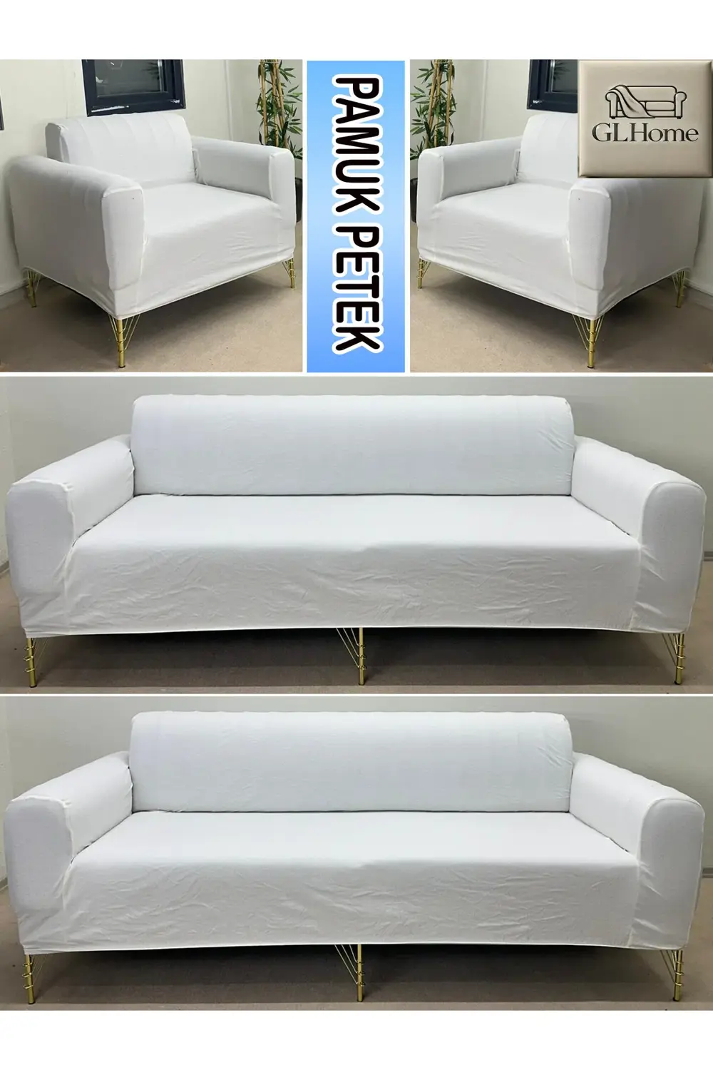 %100 PAMUK PETEK KUMAŞ 3+3+1+1 SET KOMPLE GİYDİRME KANEPE&ÇEKYAT,