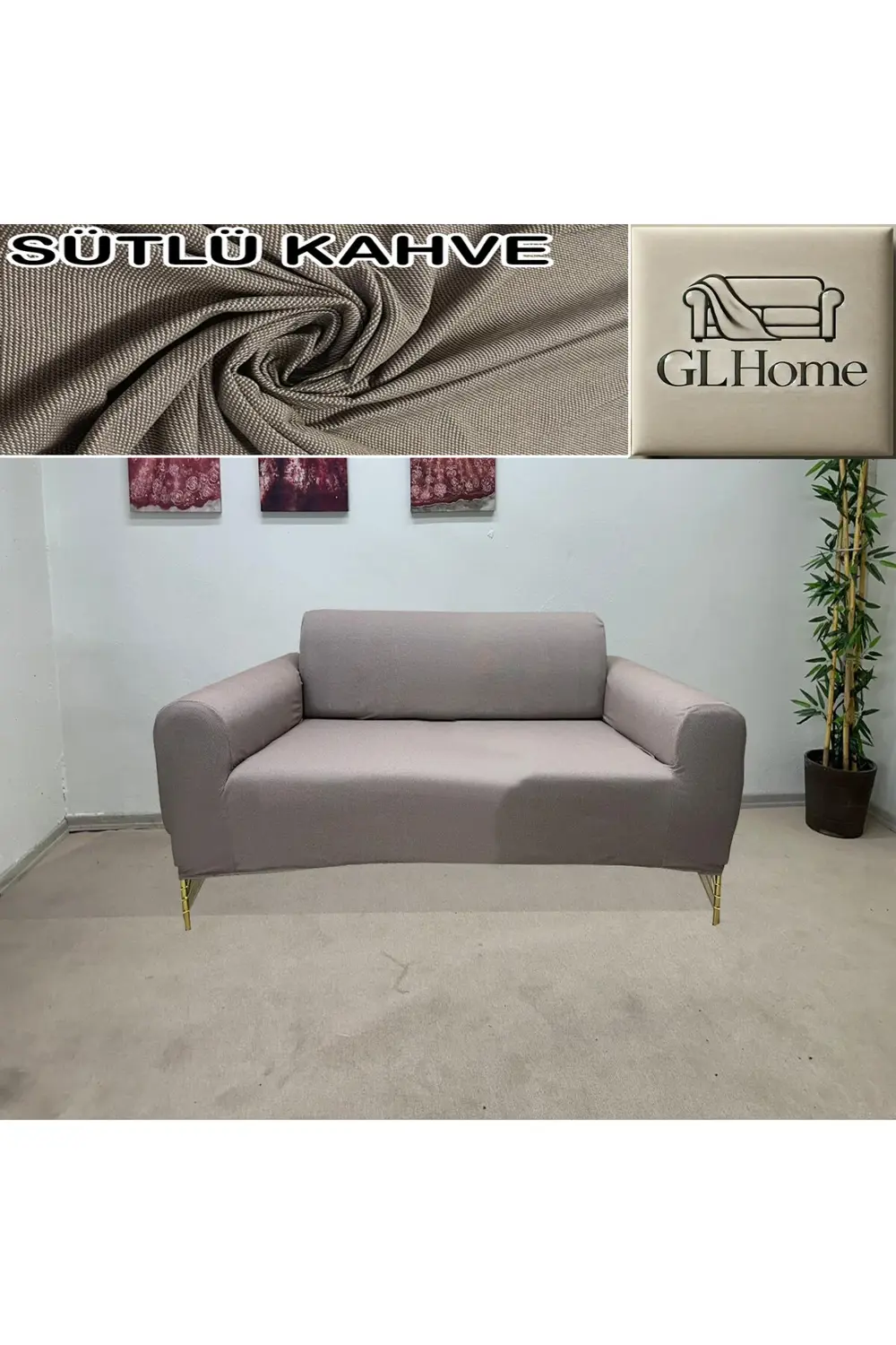 %100 PAMUK PETEK KUMAŞ ÇİFT KİŞİLİK KOMPLE GİYDİRME 2'Lİ KANEPE,