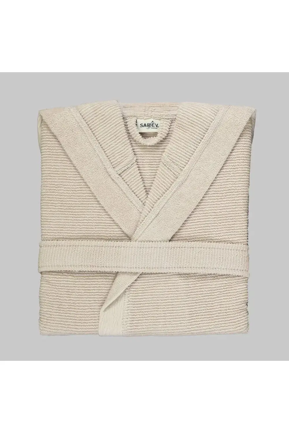 Sarev %100 Pamuk Street Bej Çift Kişilik Bornoz (Xl)