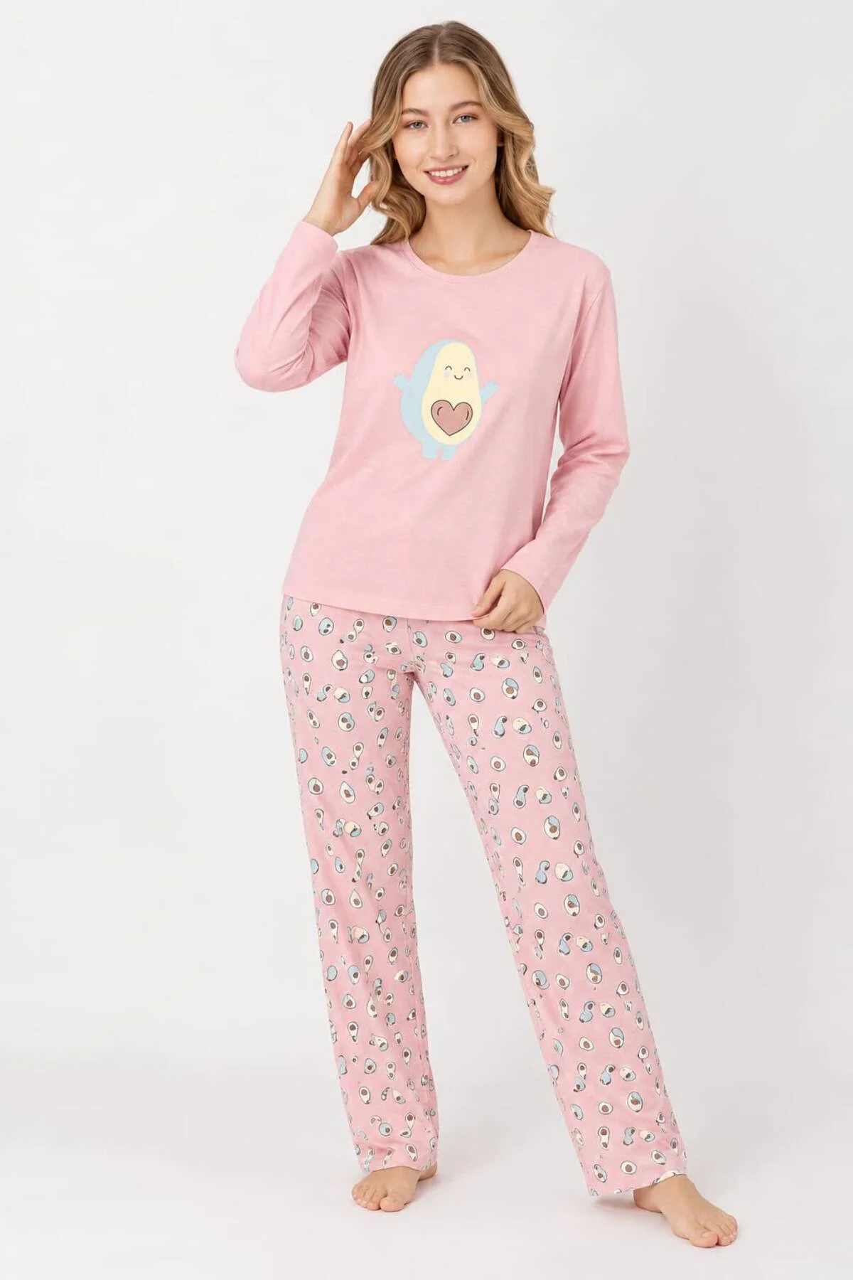 %100 pamuk ve likra kumaşlı pijama takımı
