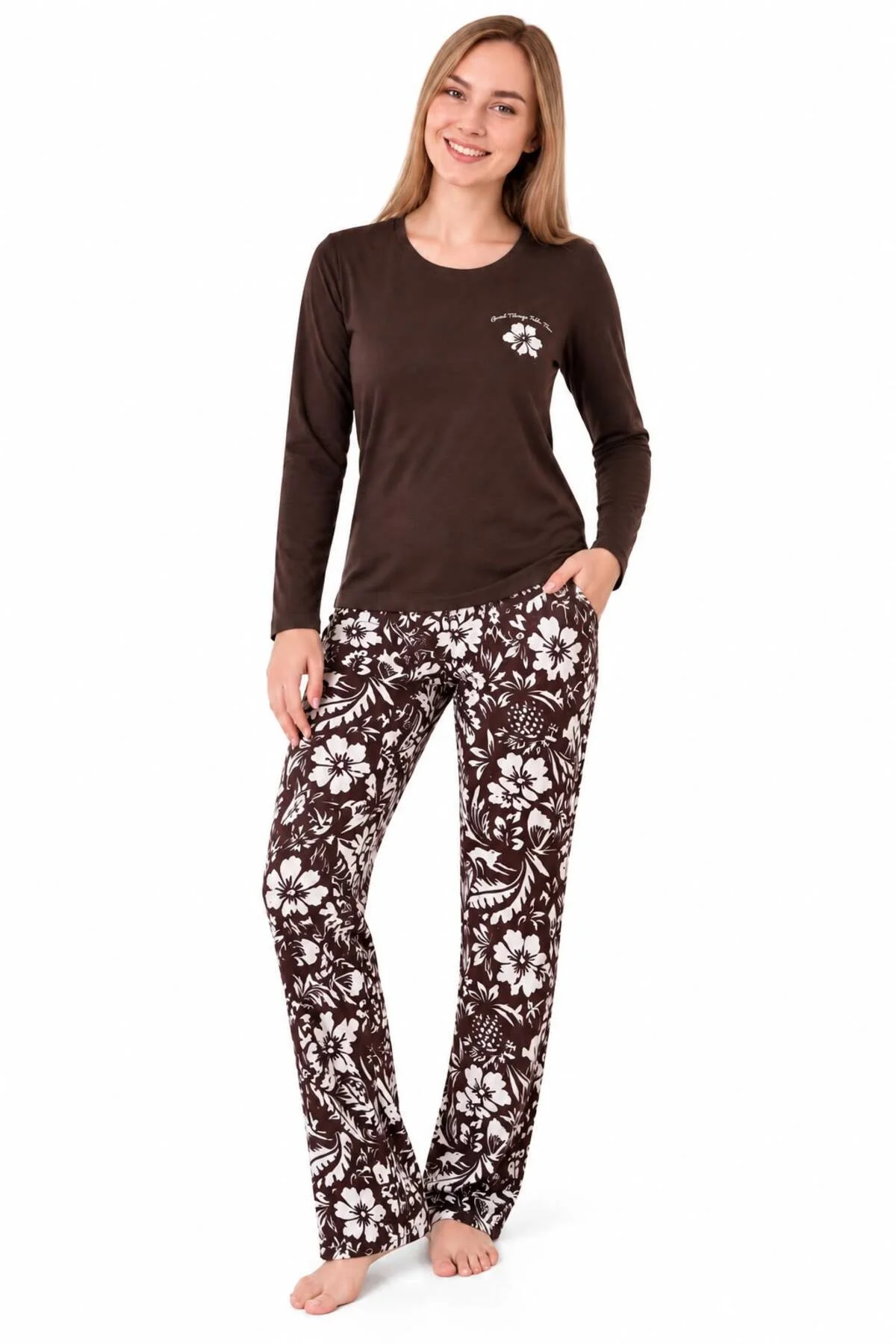 %100 pamuk ve likra kumaş pijama takımı