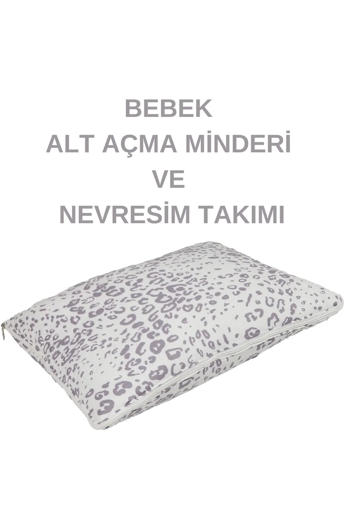 %100 Pamuklu Gri Zebra Kumaş Bebek Alt Açma Minderi Ve Beşik Içi 