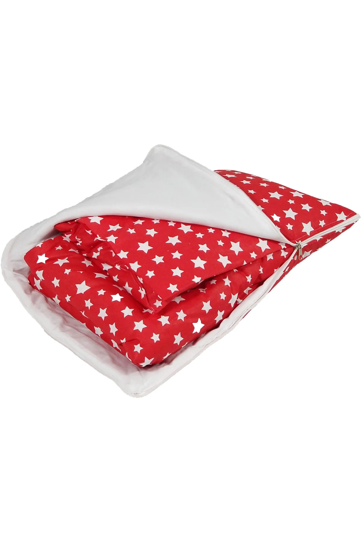 %100 Pamuklu Kırmızı Yıldızlı Kumaş Bebek Alt Açma Minderi Ve Beş