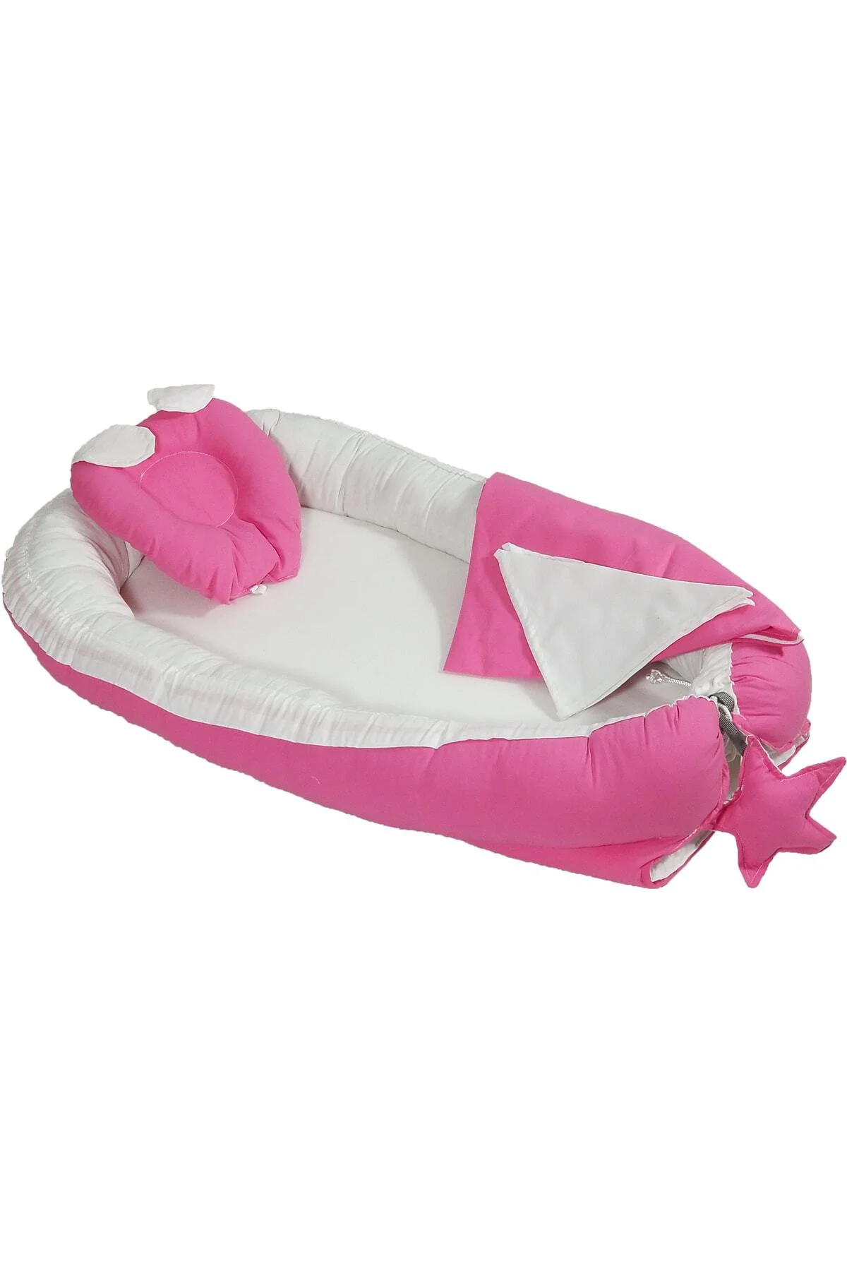 %100 Pamuklu Kumaş Pembe Babynest I-babynest Anne Yanı Bebek Yata