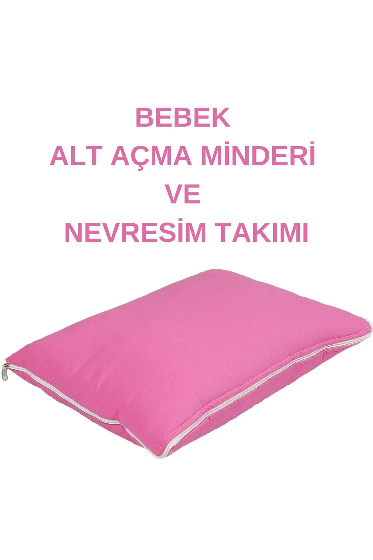 %100 Pamuklu Pembe Kumaş Bebek Alt Açma Minderi Ve Beşik Içi Nevr