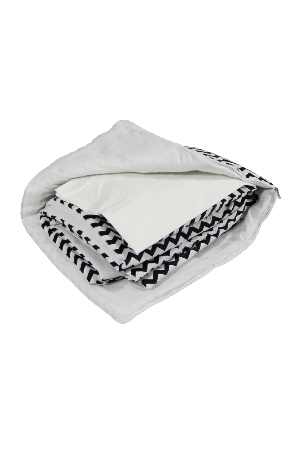 %100 Pamuklu Siyah Zikzaklı Kumaş Bebek Alt Açma Minderi Ve Beşik