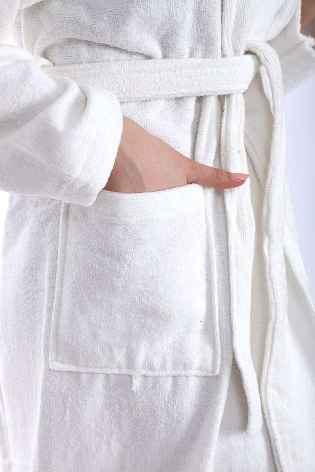 Rovisoft %100 Pamuklu Taş İşlemeli Tek Bornoz