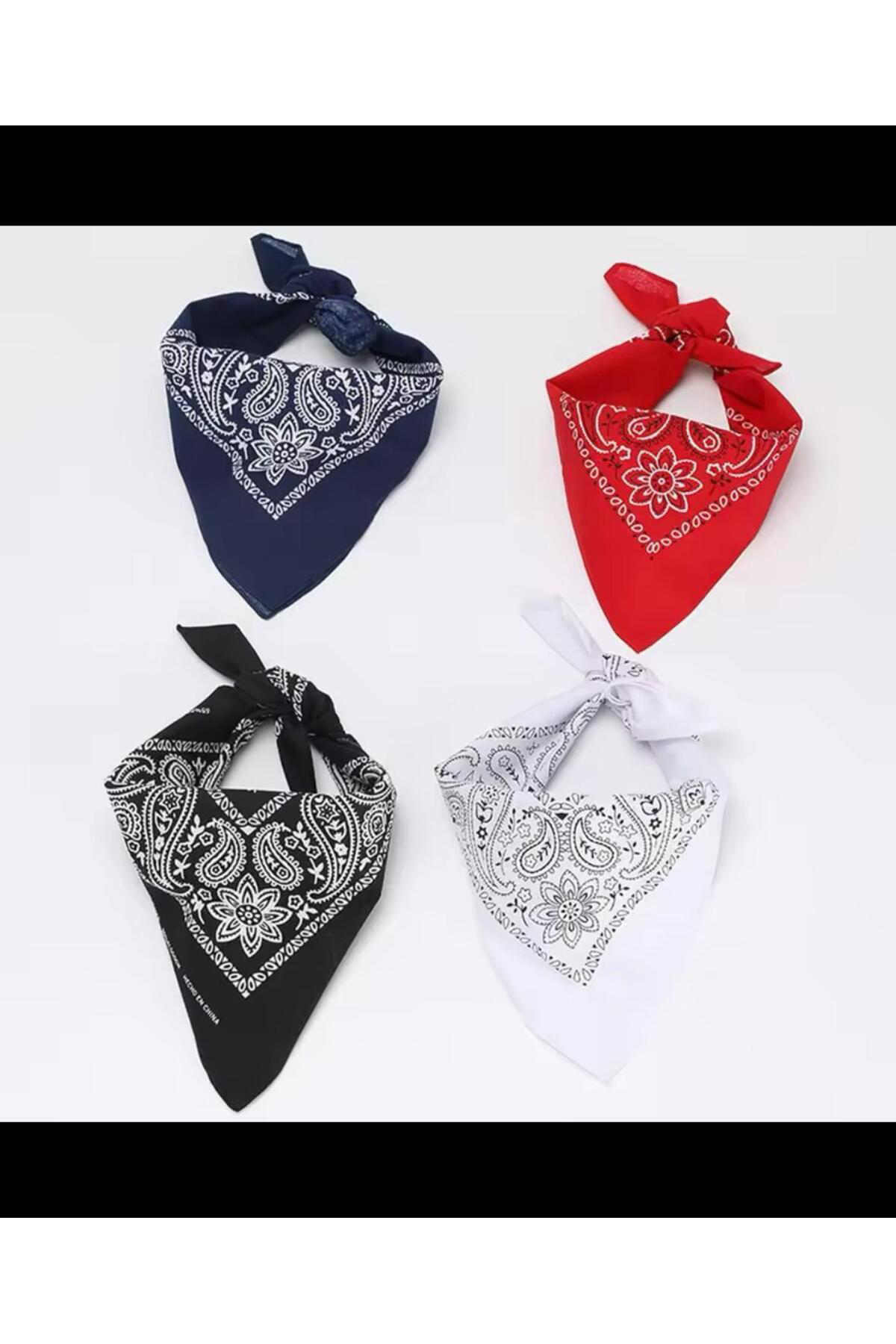 %100 pamuklu yumuşak etnik desenli unısex bandana