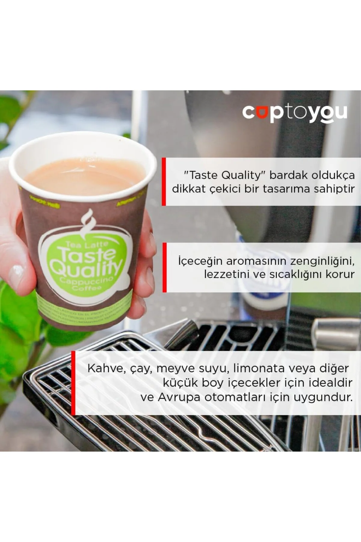 100 parça tek kullanımlık karton bardak 6 oz, otomat bardakları 150 ml, Taste Quality küçük 100 parça tek kullanımlık karton bardak 6 oz, otomat bardakları 150 ml, Taste Quality küçük