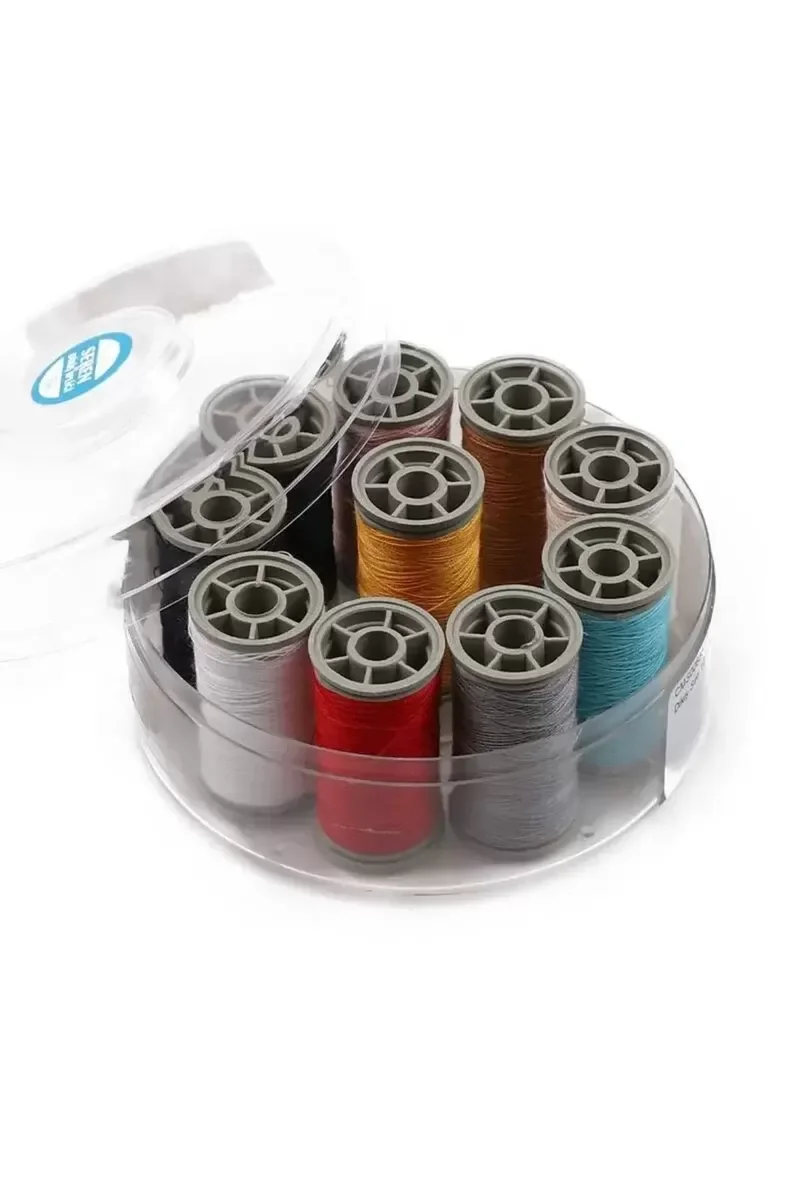 %100 Polyester Dikiş Ipliği Kaliteli 10 Adet Farklı Makara İplik 