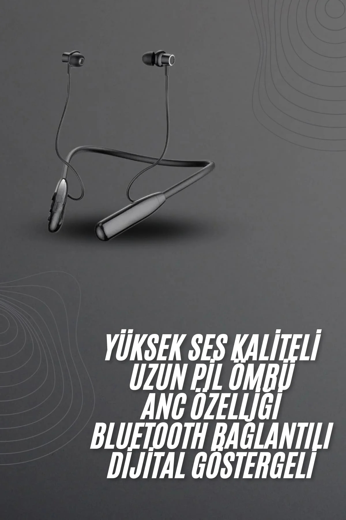 100 Saat Bluetooth Kulaklık Dijital Göstergeli ANC Özelliği Kablolu