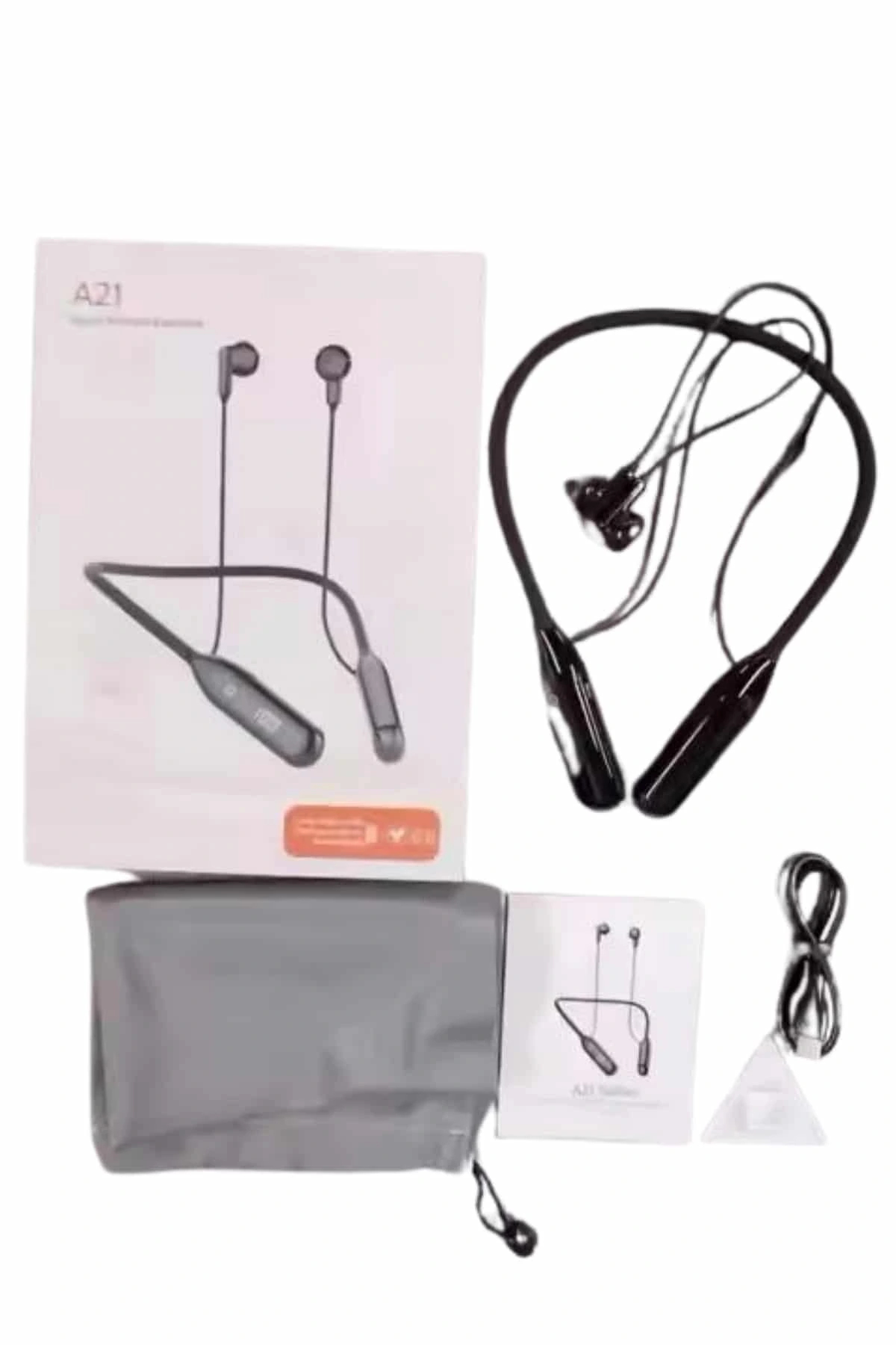 100 Saat Kablolu Boyun Askılı Dijital Göstergeli Bluetooth Kulakl