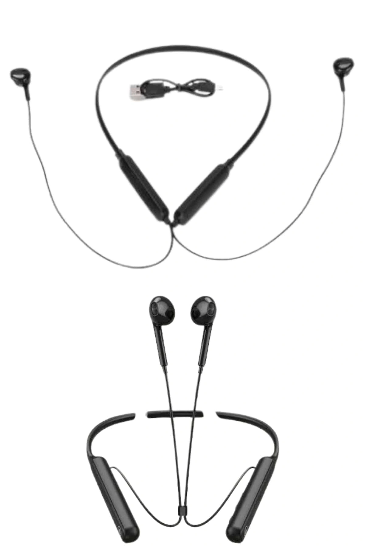 100 Saat Kablolu Boyun Askılı Dijital Göstergeli Bluetooth Kulakl