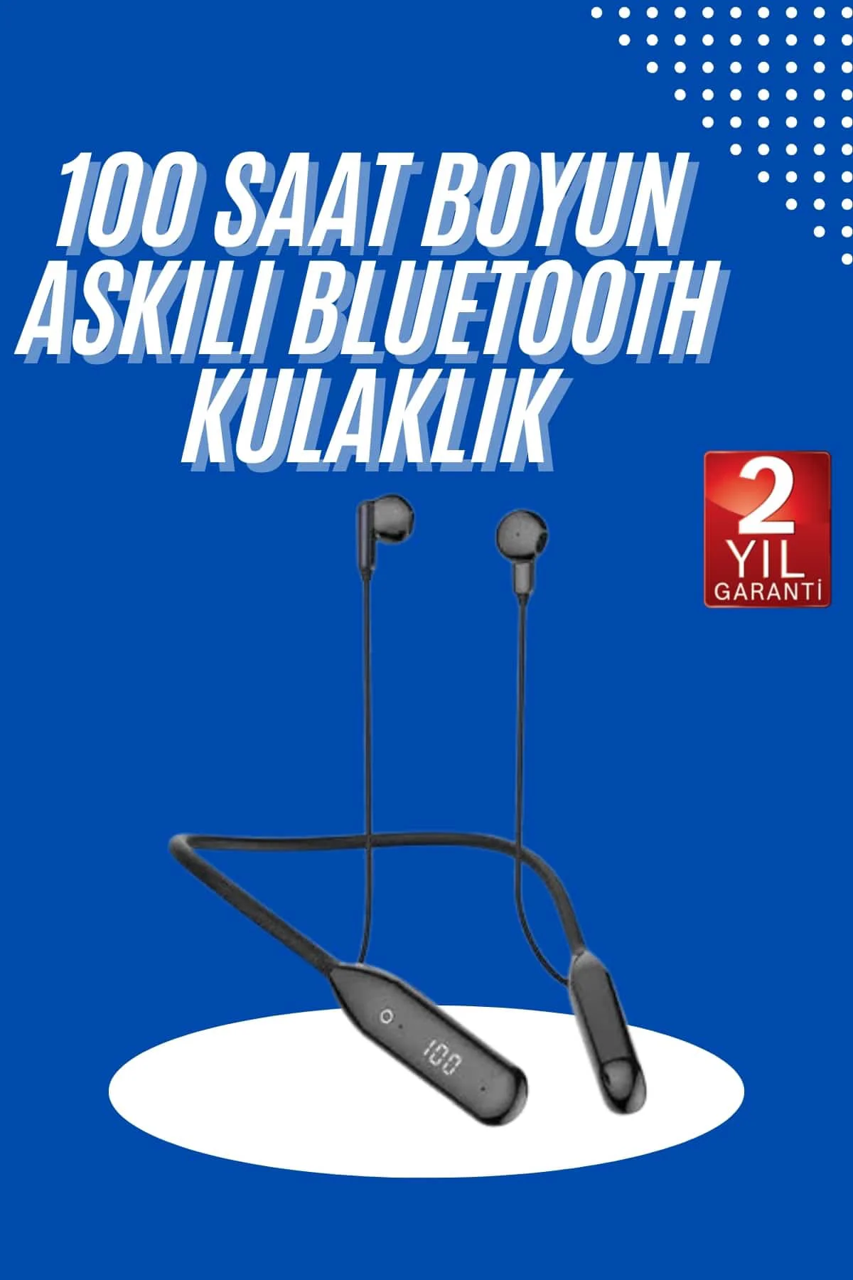 100 Saat Kablolu Boyun Askılı Dijital Göstergeli Bluetooth Kulaklık 100 Saat Kablolu Boyun Askılı Dijital Göstergeli Bluetooth Kulaklık