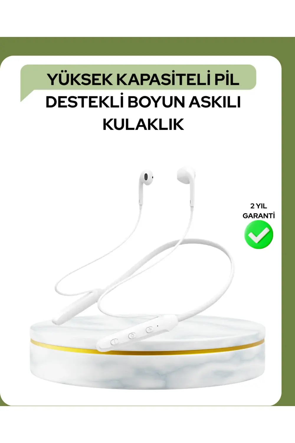 100 Saat Pil Ömrü Boyun Askılı Bluetooth Kablosuz Kulaklık