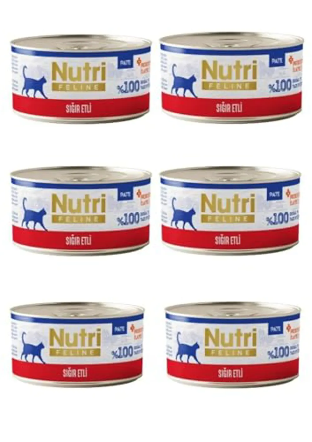 %100 Tahılsız Sığır Eti Ezmesi: Nutri Feline Doğal Pate Yaş Mama 