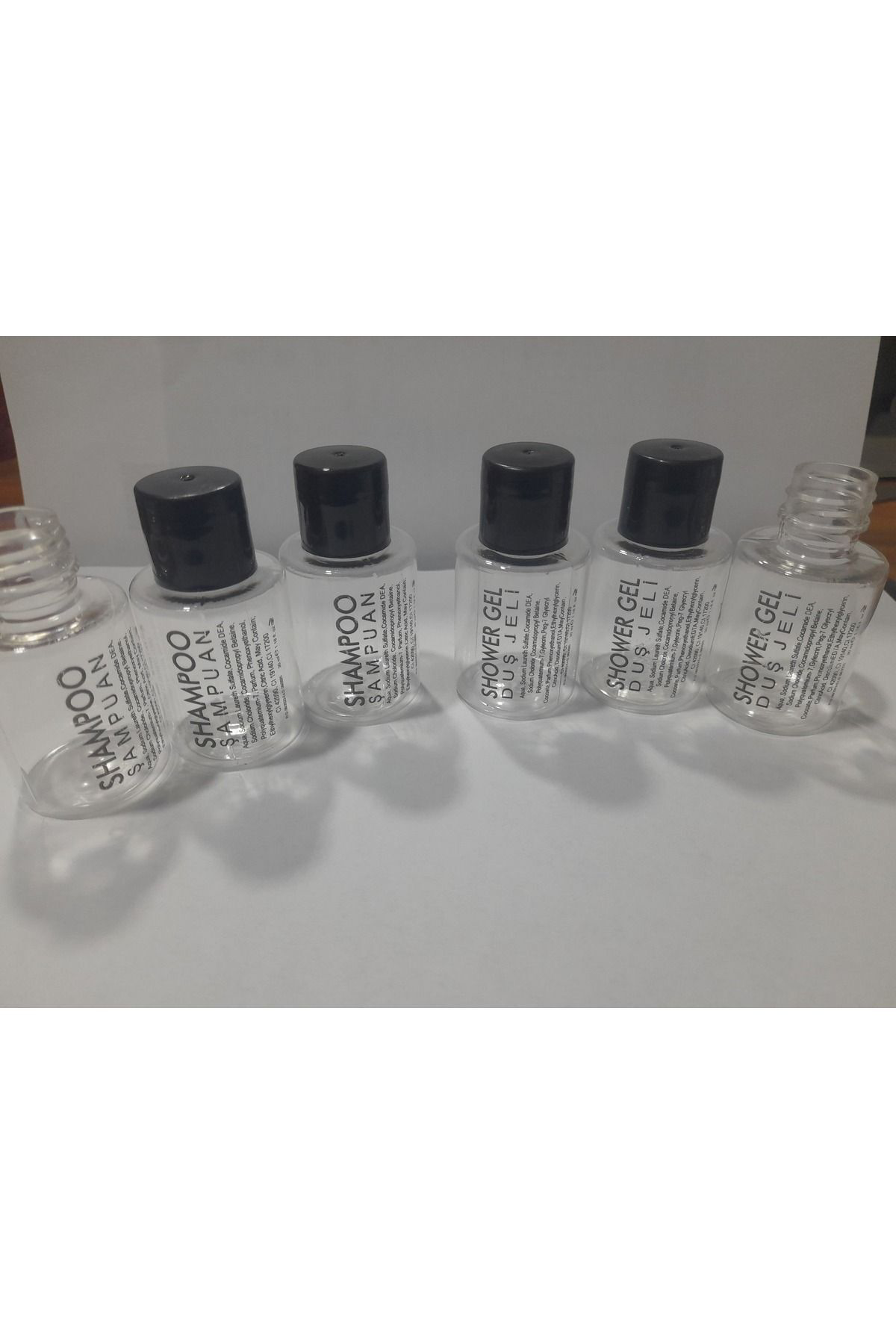 Kayapet 100 Tane Mini Şampuan 100 Adet Duş Jeli Boş Ambalaj Şişesi . 30 M