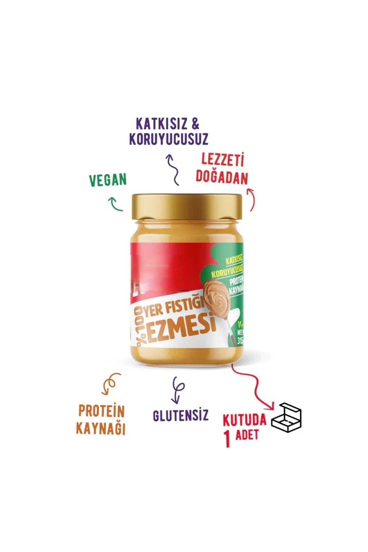 %100 Yer Fıstığı Ezmesi 315 Gr