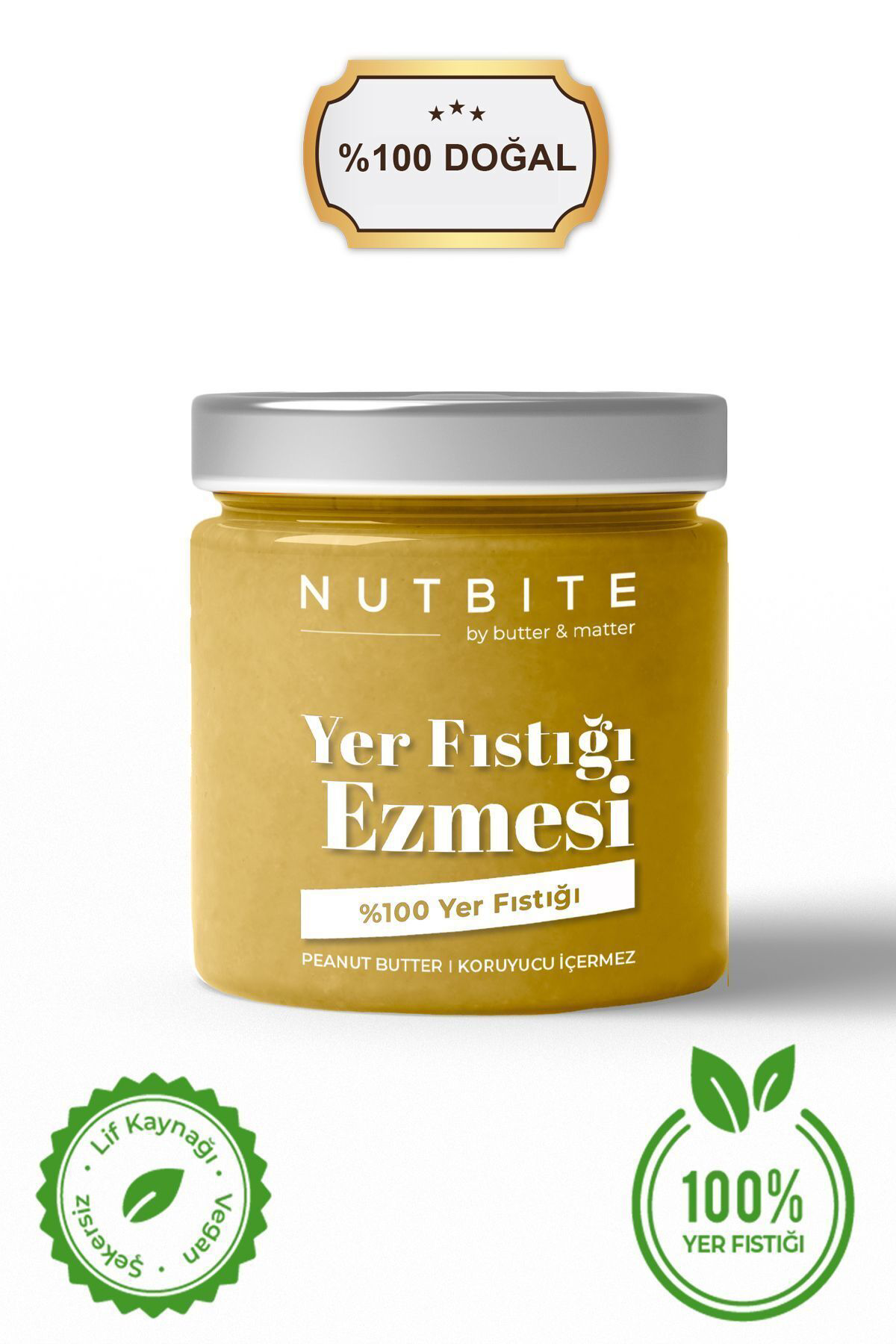 %100 Yer Fıstığı Ezmesi - Şeker İlavesiz - 200gr - Katkısız Koruy