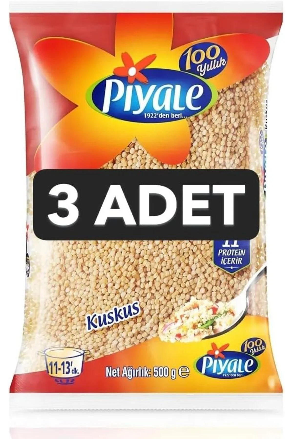 100. Yıl Serisi Durum Buğdayı Kuskus Makarna 3 ADET
