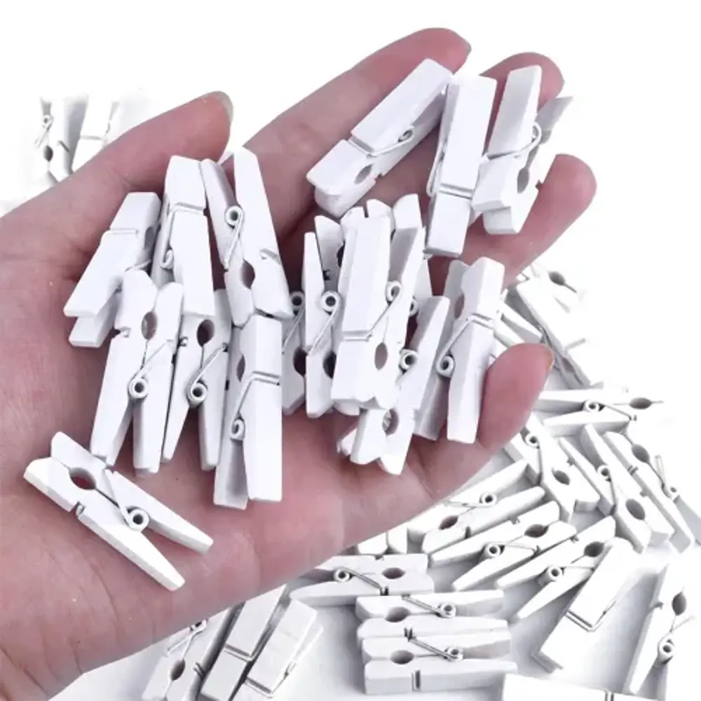 1000 Adet Beyaz Ahşap Mandal Seti 2.5 cm