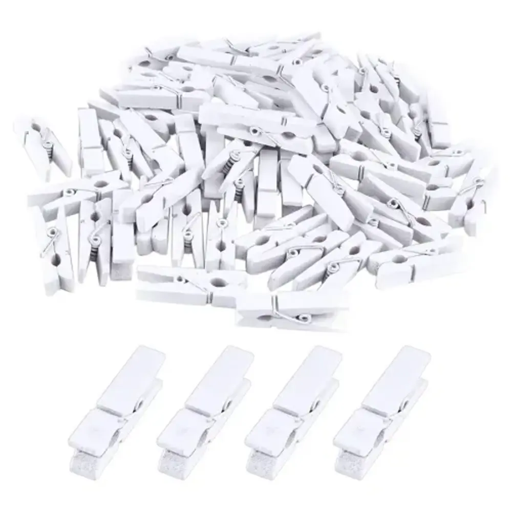 1000 Adet Beyaz Ahşap Mandal Seti 2.5 cm