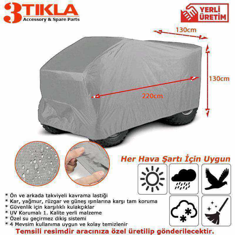 1000 CC ATV 4 Mevsim Kullanımlı, Su ve Toz dan Koruyan Miflonlu A