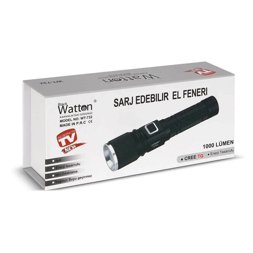 1000 Lümen LED El Feneri – Şarj Edilebilir Fonksiyonel El Feneri Wt-732 Fiyatı, Yorumları ve Özellikleri