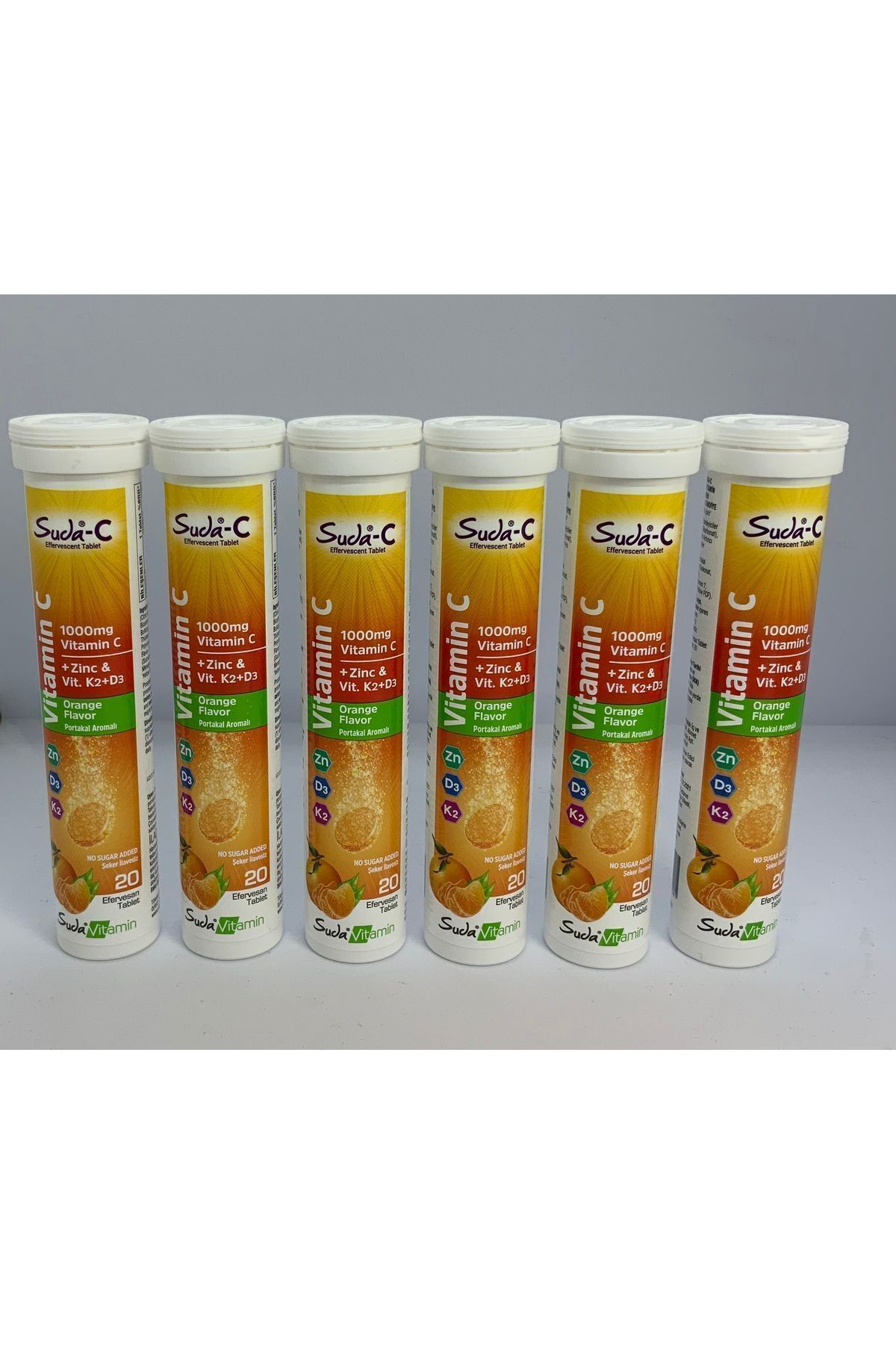 Suda Vitamin 1000 Mg Vitamin C +Zing & Vit. K2+D3 Portakal Aromalı 20 Efervesa