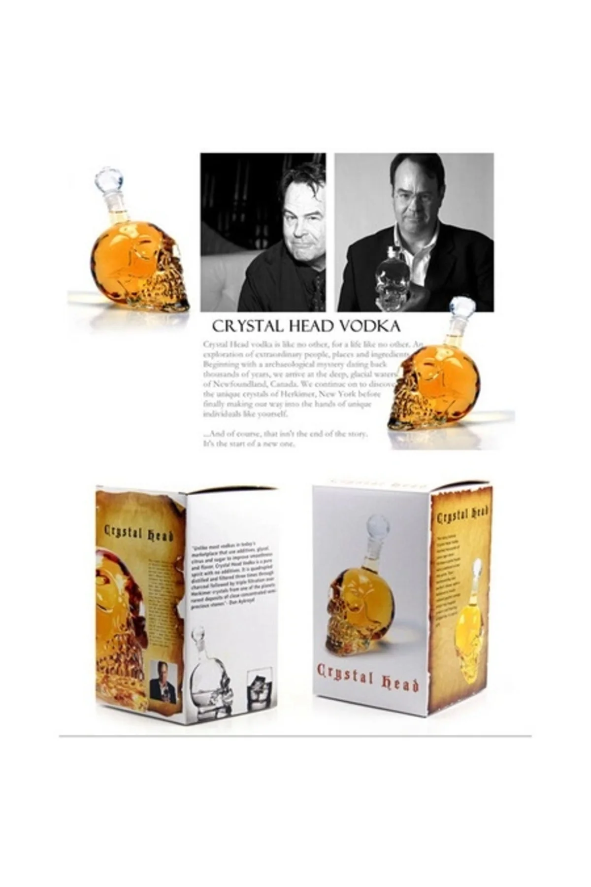 1000 Ml Crystal Head Kuru Kafa İçecek Şişesi 1000 Ml Crystal Head Kuru Kafa İçecek Şişesi